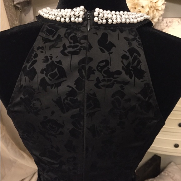 Francesca’s black with velvet flowers dress - Picture 6 of 8